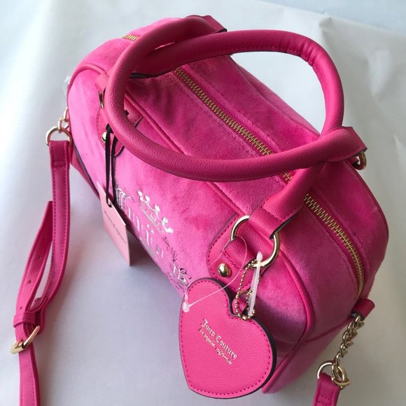 Juicy Couture Hot Pink Free Love Heritage Bowler Crossbody Bag - Picture 3 of 9